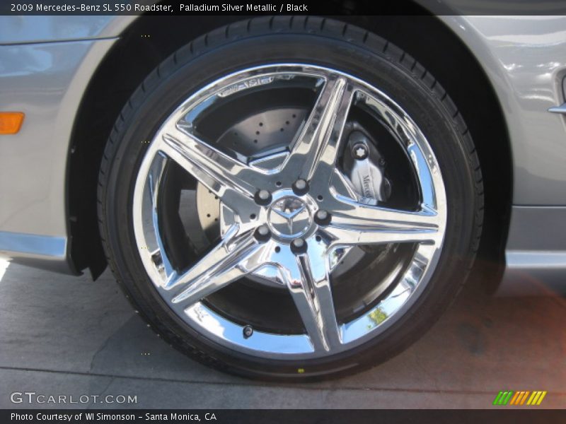 Palladium Silver Metallic / Black 2009 Mercedes-Benz SL 550 Roadster