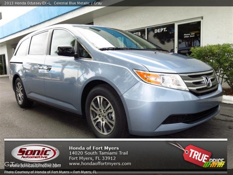 Celestial Blue Metallic / Gray 2013 Honda Odyssey EX-L