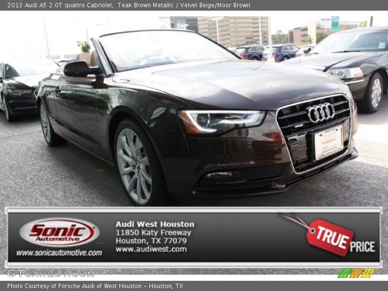 Teak Brown Metallic / Velvet Beige/Moor Brown 2013 Audi A5 2.0T quattro Cabriolet