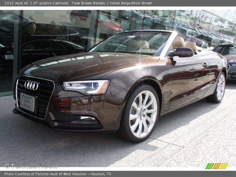 Teak Brown Metallic / Velvet Beige/Moor Brown 2013 Audi A5 2.0T quattro Cabriolet