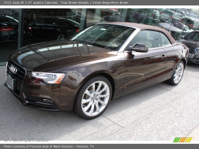 Teak Brown Metallic / Velvet Beige/Moor Brown 2013 Audi A5 2.0T quattro Cabriolet