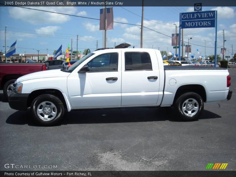 Bright White / Medium Slate Gray 2005 Dodge Dakota ST Quad Cab