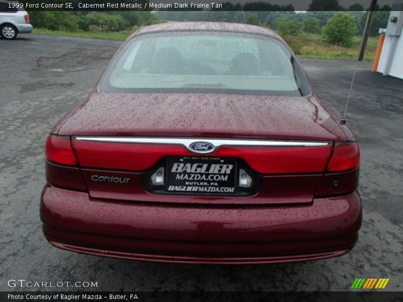 Cabernet Red Metallic / Medium Dark Prairie Tan 1999 Ford Contour SE
