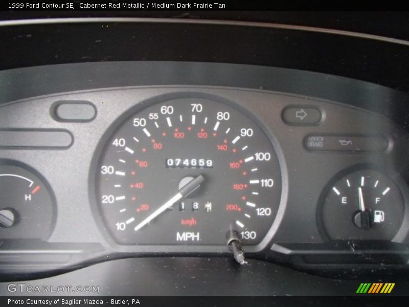 Cabernet Red Metallic / Medium Dark Prairie Tan 1999 Ford Contour SE