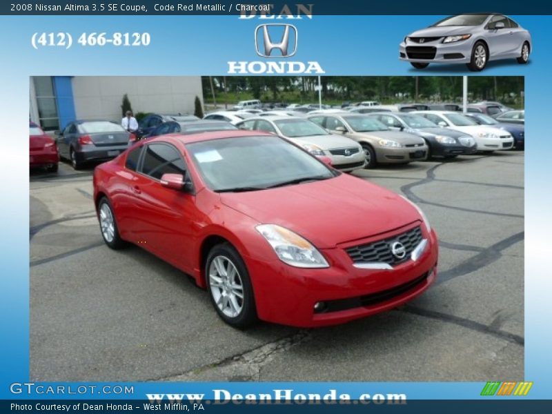 Code Red Metallic / Charcoal 2008 Nissan Altima 3.5 SE Coupe