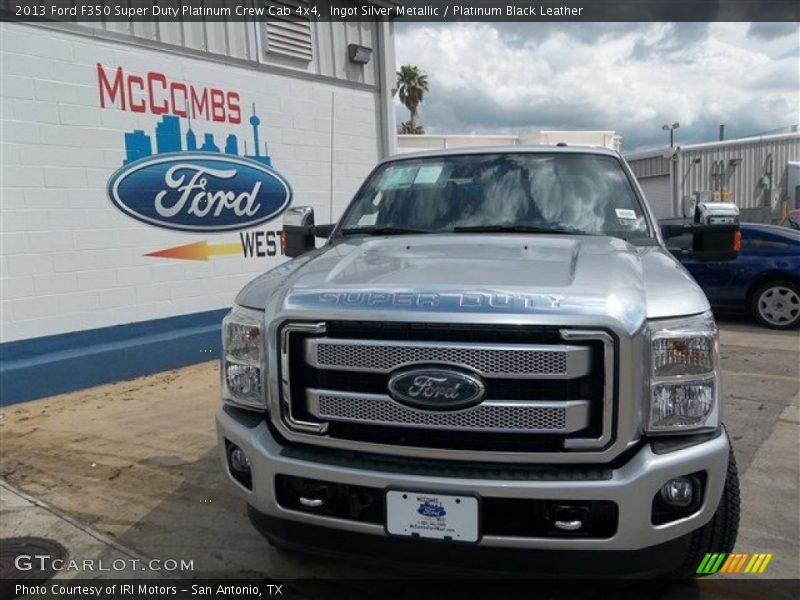 Ingot Silver Metallic / Platinum Black Leather 2013 Ford F350 Super Duty Platinum Crew Cab 4x4