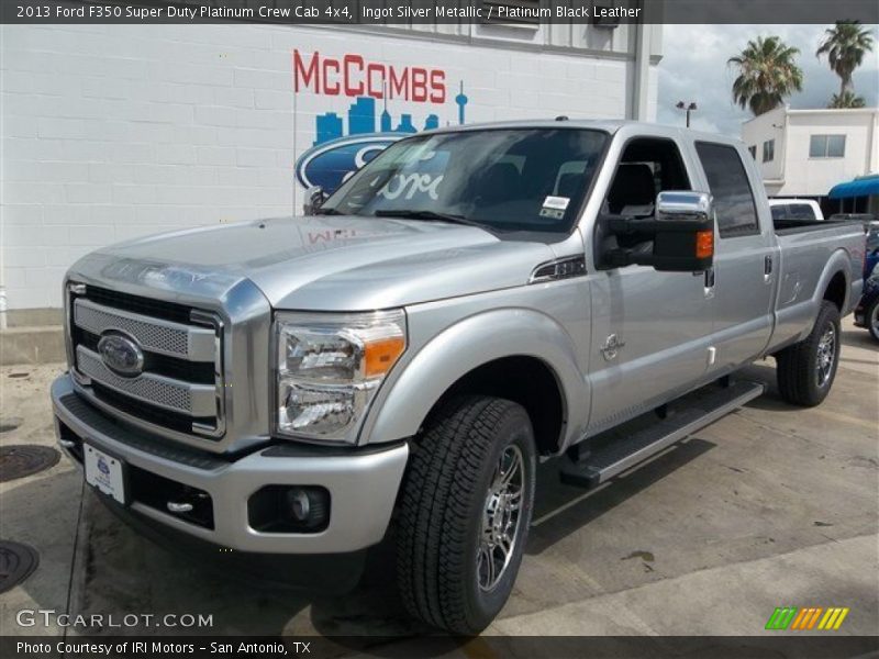 Ingot Silver Metallic / Platinum Black Leather 2013 Ford F350 Super Duty Platinum Crew Cab 4x4