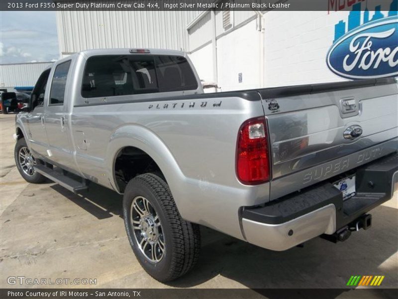 Ingot Silver Metallic / Platinum Black Leather 2013 Ford F350 Super Duty Platinum Crew Cab 4x4