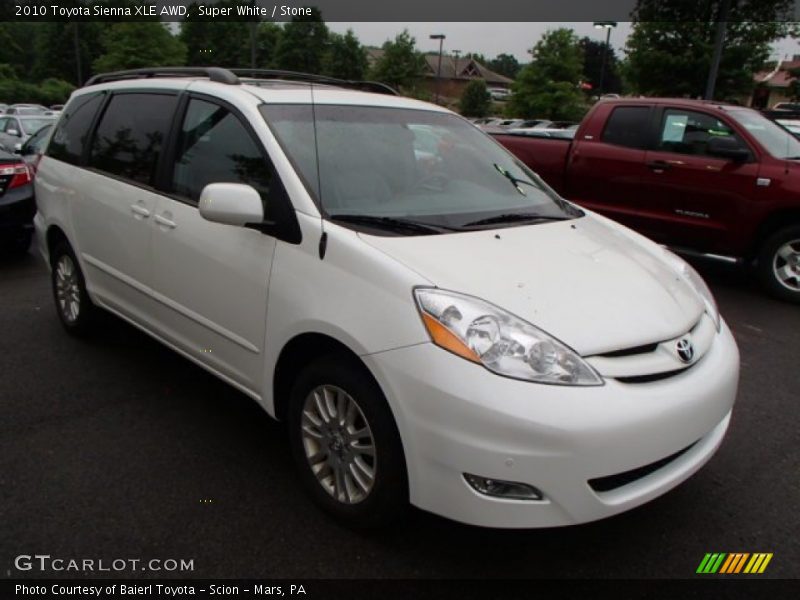 Super White / Stone 2010 Toyota Sienna XLE AWD