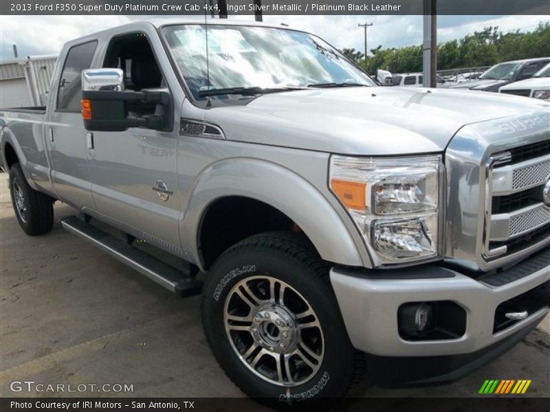 Ingot Silver Metallic / Platinum Black Leather 2013 Ford F350 Super Duty Platinum Crew Cab 4x4