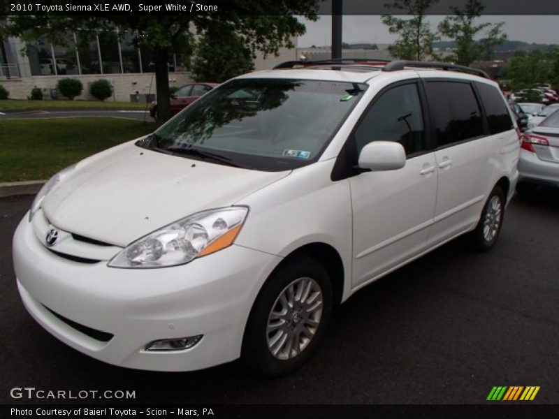 Super White / Stone 2010 Toyota Sienna XLE AWD