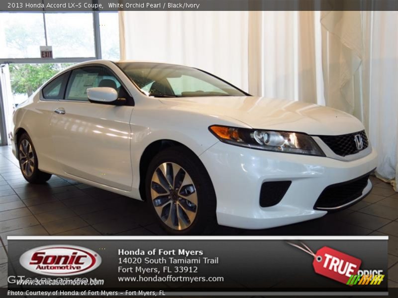 White Orchid Pearl / Black/Ivory 2013 Honda Accord LX-S Coupe