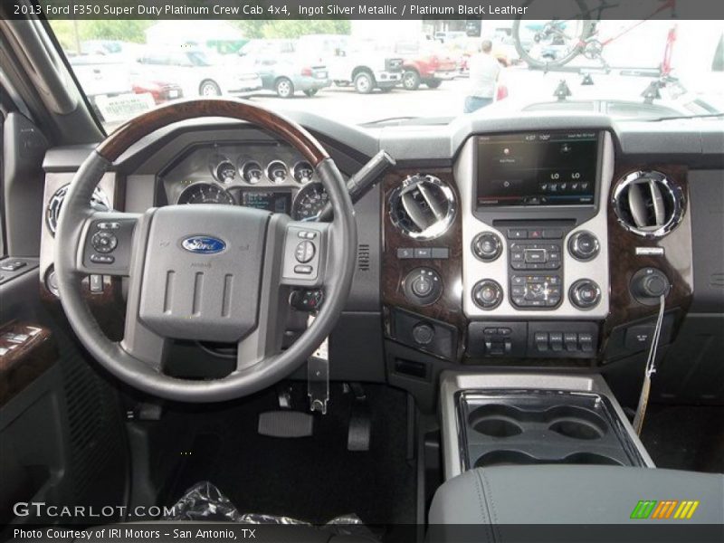 Ingot Silver Metallic / Platinum Black Leather 2013 Ford F350 Super Duty Platinum Crew Cab 4x4