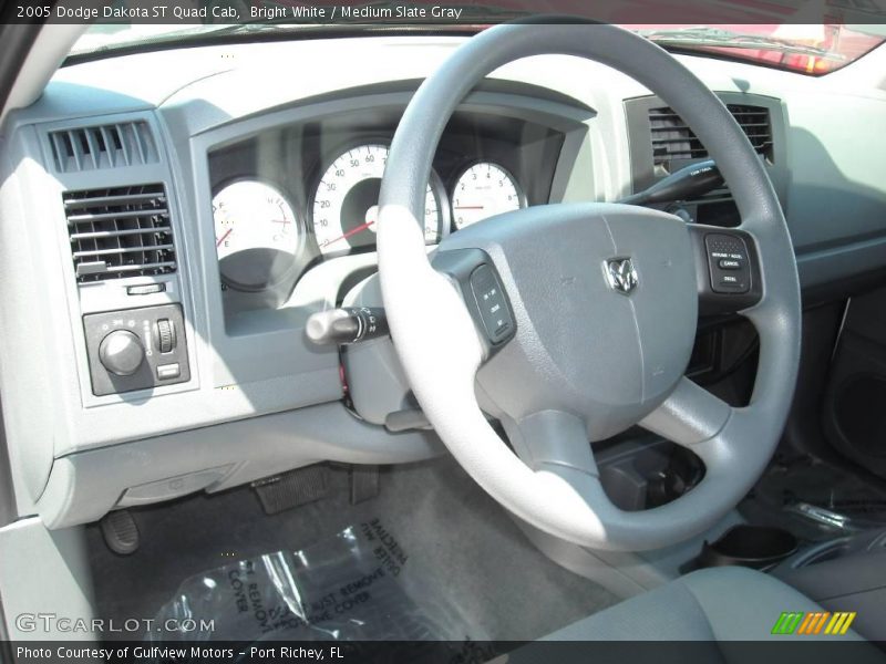 Bright White / Medium Slate Gray 2005 Dodge Dakota ST Quad Cab