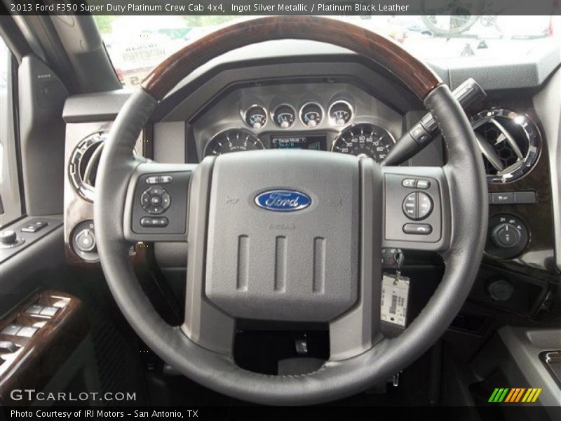 Ingot Silver Metallic / Platinum Black Leather 2013 Ford F350 Super Duty Platinum Crew Cab 4x4