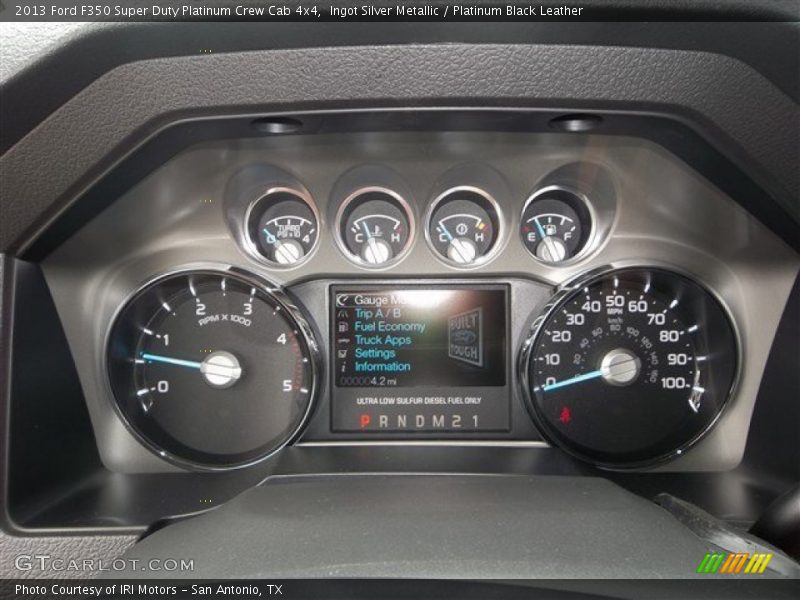 Ingot Silver Metallic / Platinum Black Leather 2013 Ford F350 Super Duty Platinum Crew Cab 4x4