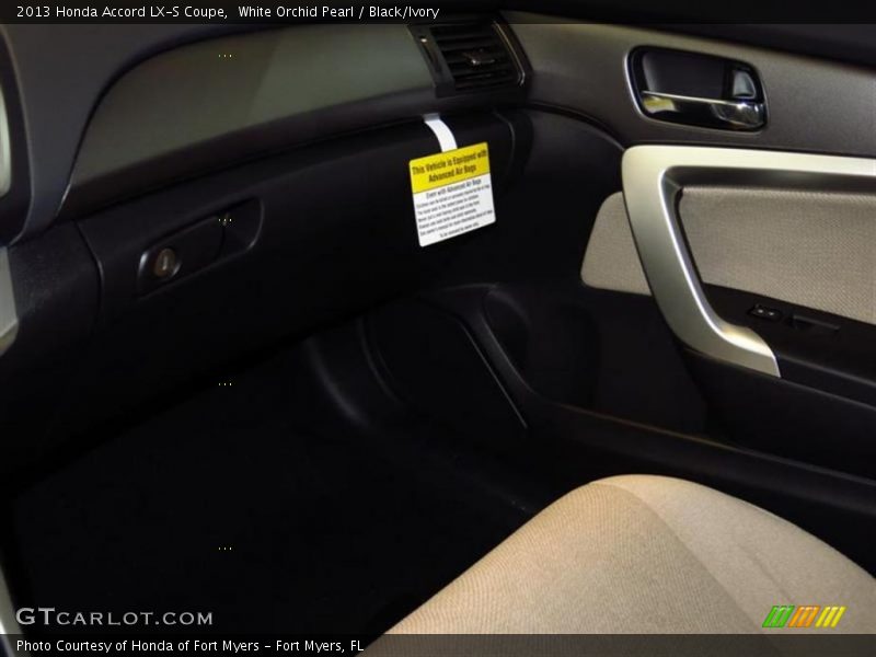 White Orchid Pearl / Black/Ivory 2013 Honda Accord LX-S Coupe