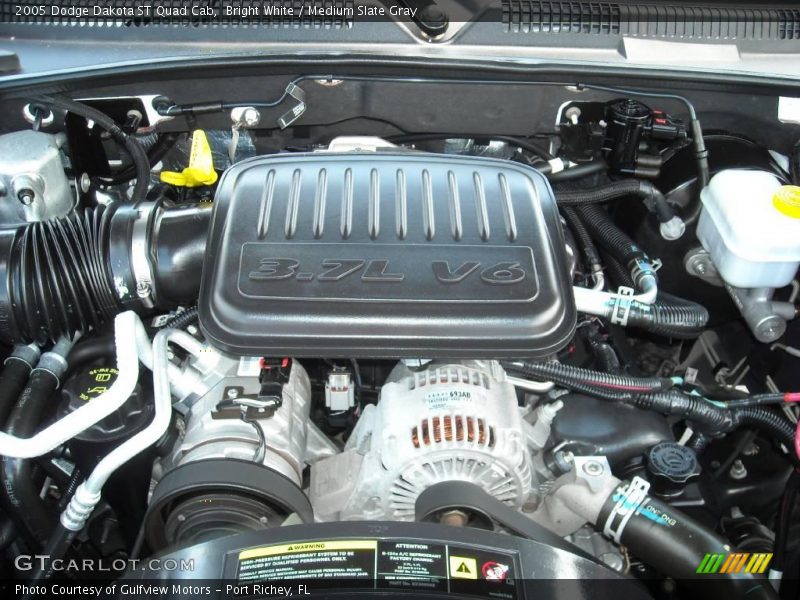 Bright White / Medium Slate Gray 2005 Dodge Dakota ST Quad Cab