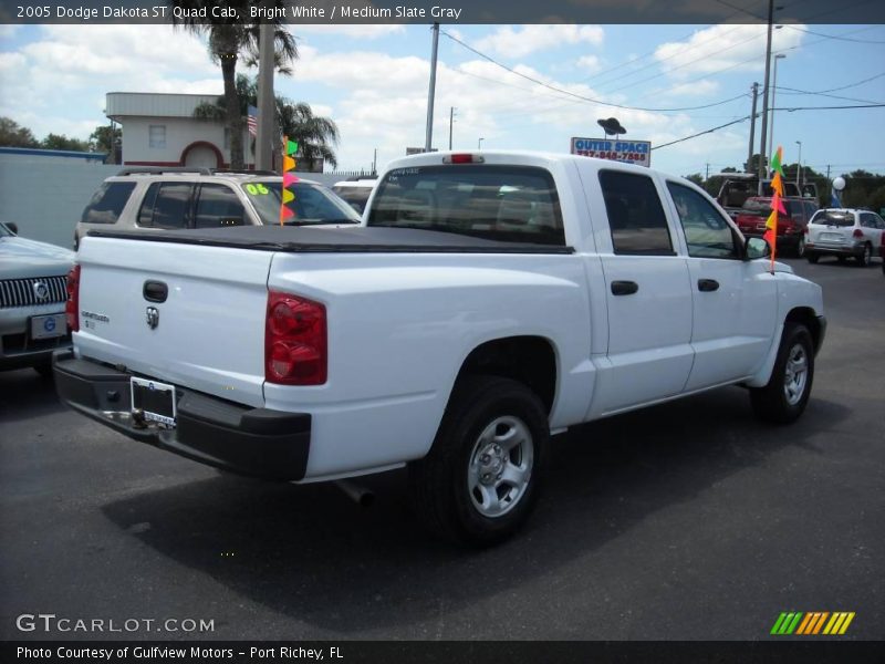 Bright White / Medium Slate Gray 2005 Dodge Dakota ST Quad Cab