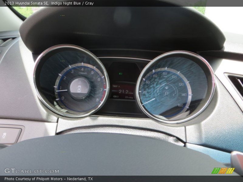 Indigo Night Blue / Gray 2013 Hyundai Sonata SE