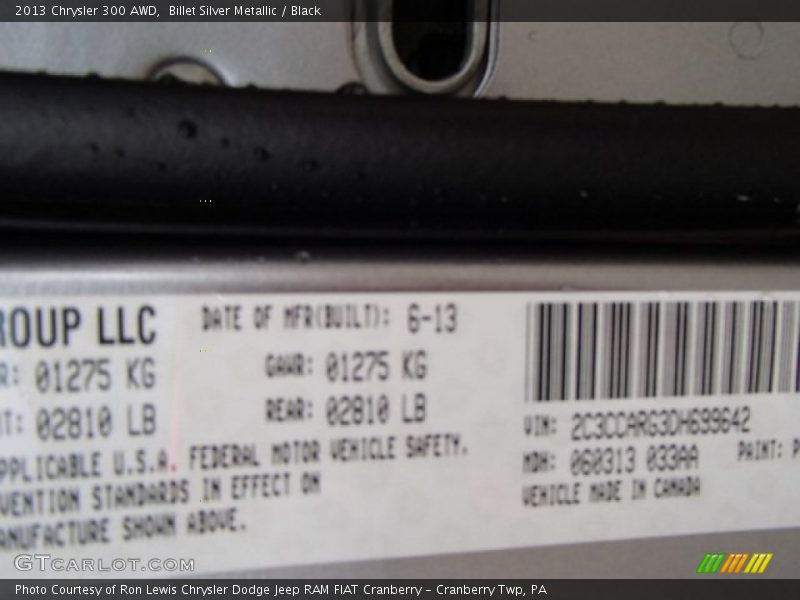Billet Silver Metallic / Black 2013 Chrysler 300 AWD