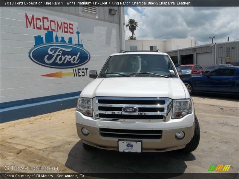 White Platinum Tri-Coat / King Ranch Charcoal Black/Chaparral Leather 2013 Ford Expedition King Ranch