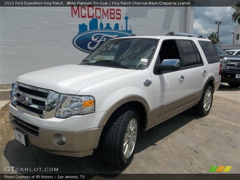 White Platinum Tri-Coat / King Ranch Charcoal Black/Chaparral Leather 2013 Ford Expedition King Ranch