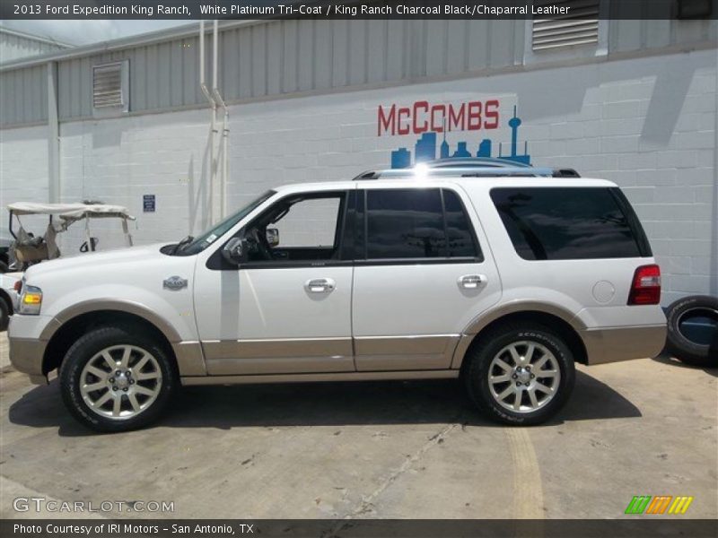 White Platinum Tri-Coat / King Ranch Charcoal Black/Chaparral Leather 2013 Ford Expedition King Ranch