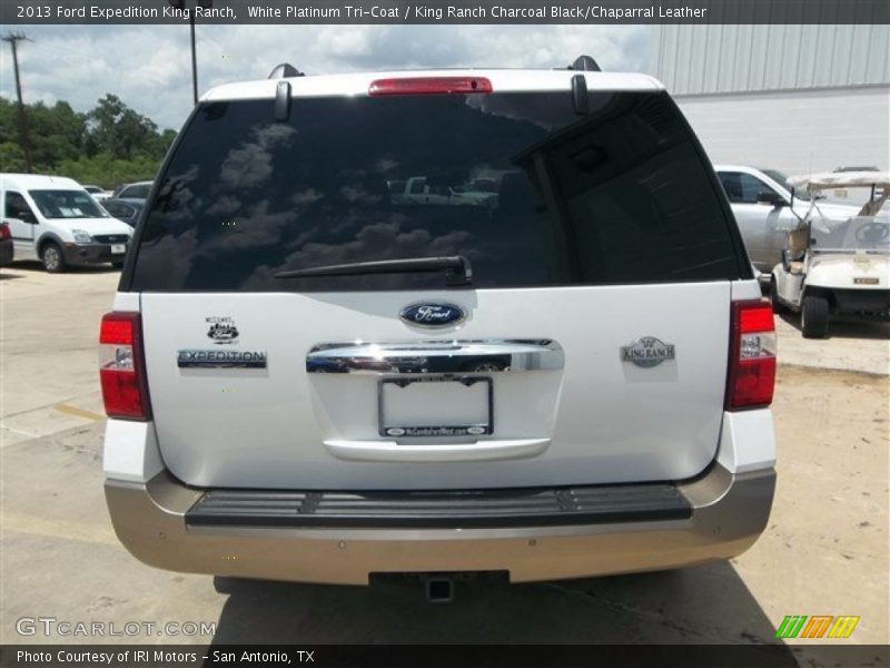 White Platinum Tri-Coat / King Ranch Charcoal Black/Chaparral Leather 2013 Ford Expedition King Ranch