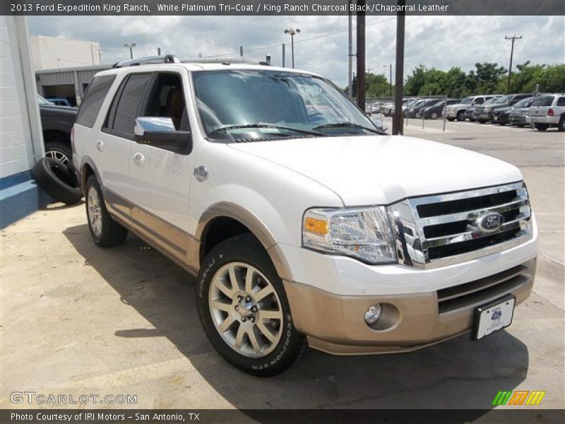 White Platinum Tri-Coat / King Ranch Charcoal Black/Chaparral Leather 2013 Ford Expedition King Ranch