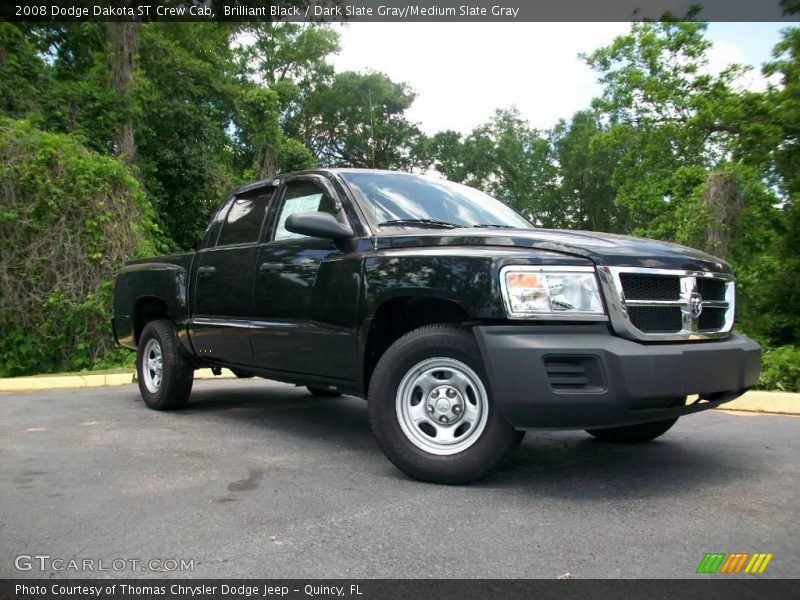 Brilliant Black / Dark Slate Gray/Medium Slate Gray 2008 Dodge Dakota ST Crew Cab