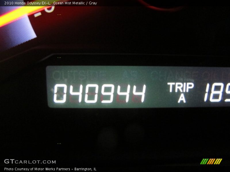 Ocean Mist Metallic / Gray 2010 Honda Odyssey EX-L