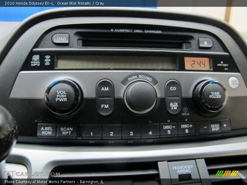 Ocean Mist Metallic / Gray 2010 Honda Odyssey EX-L