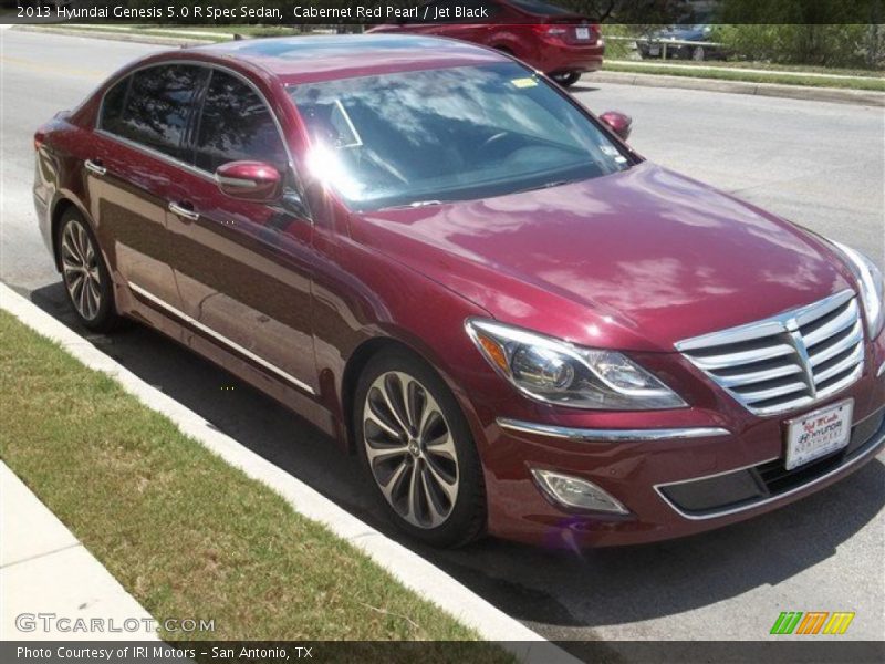 Cabernet Red Pearl / Jet Black 2013 Hyundai Genesis 5.0 R Spec Sedan