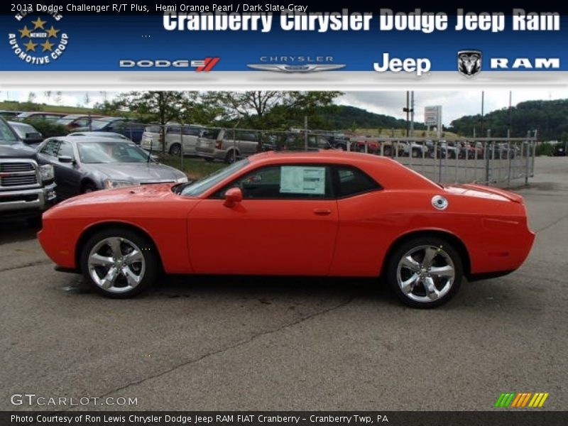 Hemi Orange Pearl / Dark Slate Gray 2013 Dodge Challenger R/T Plus