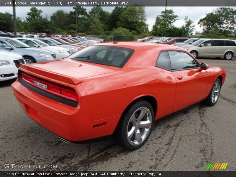 Hemi Orange Pearl / Dark Slate Gray 2013 Dodge Challenger R/T Plus