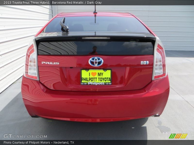 Barcelona Red Metallic / Dark Gray 2013 Toyota Prius Three Hybrid