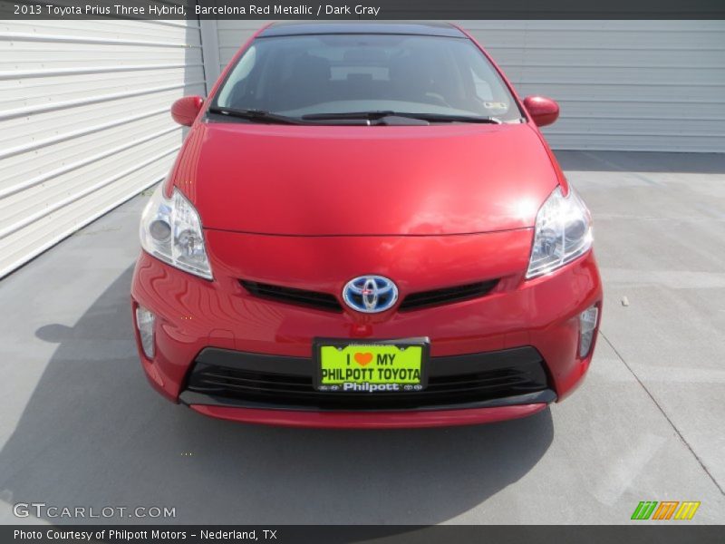 Barcelona Red Metallic / Dark Gray 2013 Toyota Prius Three Hybrid