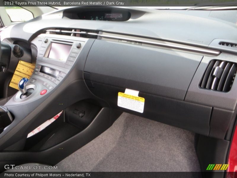 Barcelona Red Metallic / Dark Gray 2013 Toyota Prius Three Hybrid