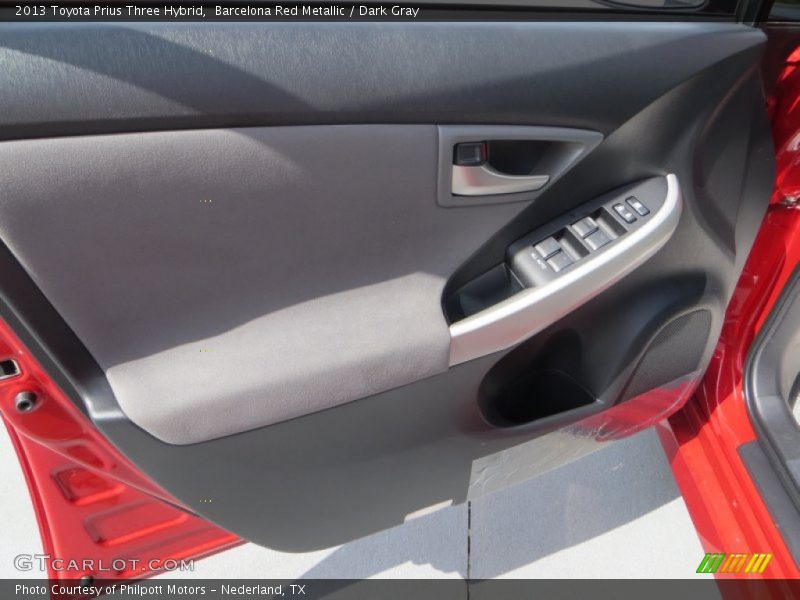 Barcelona Red Metallic / Dark Gray 2013 Toyota Prius Three Hybrid