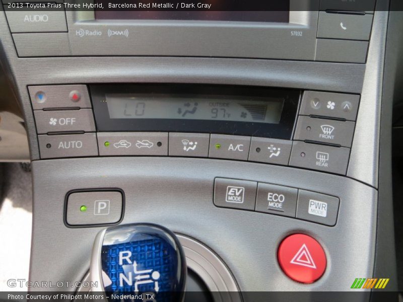 Barcelona Red Metallic / Dark Gray 2013 Toyota Prius Three Hybrid