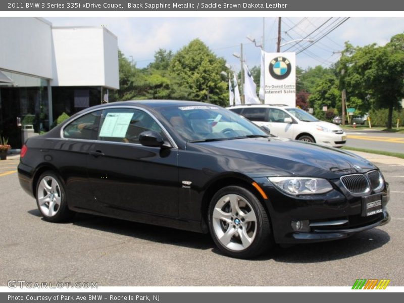 Black Sapphire Metallic / Saddle Brown Dakota Leather 2011 BMW 3 Series 335i xDrive Coupe