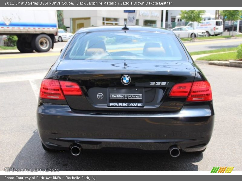 Black Sapphire Metallic / Saddle Brown Dakota Leather 2011 BMW 3 Series 335i xDrive Coupe