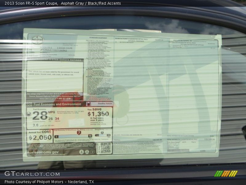 Asphalt Gray / Black/Red Accents 2013 Scion FR-S Sport Coupe