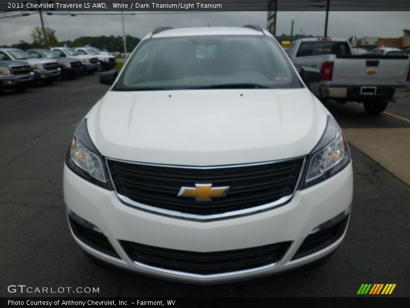 White / Dark Titanium/Light Titanium 2013 Chevrolet Traverse LS AWD