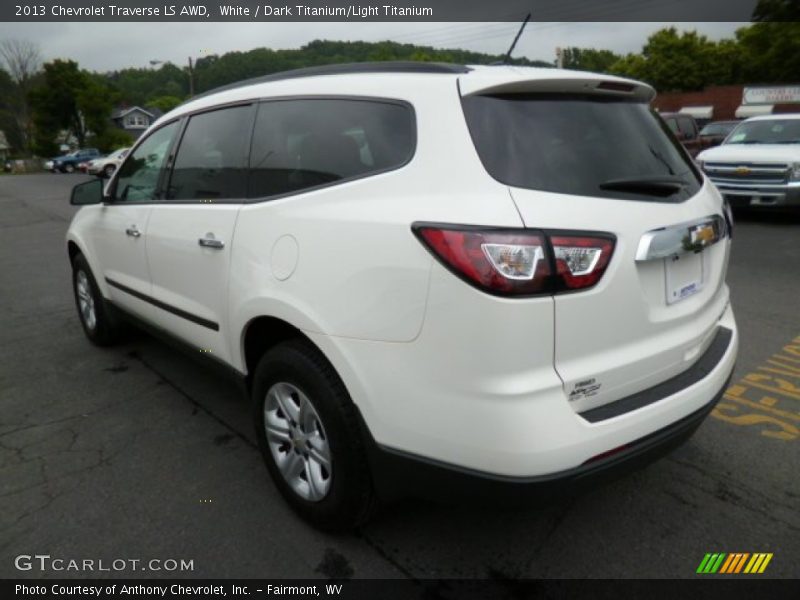 White / Dark Titanium/Light Titanium 2013 Chevrolet Traverse LS AWD