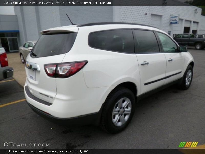 White / Dark Titanium/Light Titanium 2013 Chevrolet Traverse LS AWD
