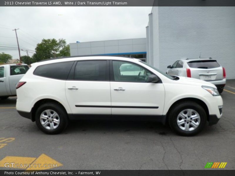 White / Dark Titanium/Light Titanium 2013 Chevrolet Traverse LS AWD