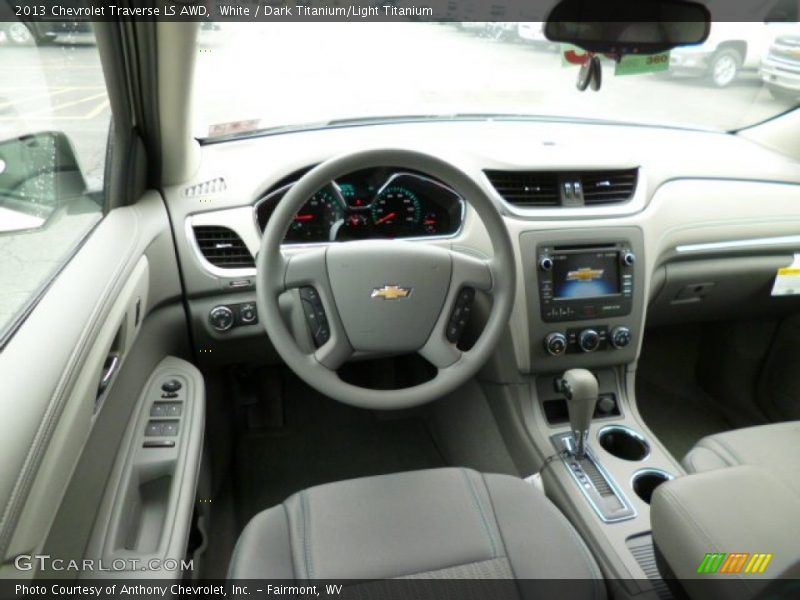 White / Dark Titanium/Light Titanium 2013 Chevrolet Traverse LS AWD