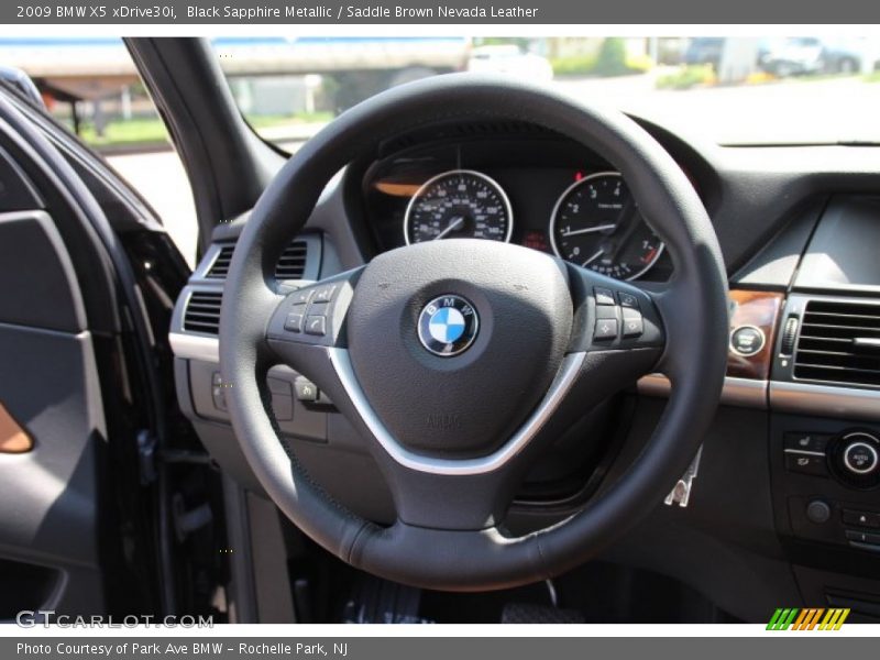 Black Sapphire Metallic / Saddle Brown Nevada Leather 2009 BMW X5 xDrive30i